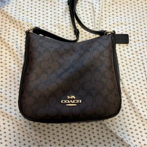 Coach Brown/Black Signature Canvas Crossbody Bag